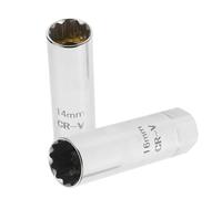 MOLUCKFU ouille pour Bougies D'allumage 2pcs en Acier Chrome-vanadium Argenté, Compatible Voiture, Démontage Rapide, Outils pour Réparation Auto