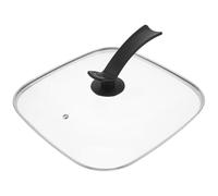 MOLUCKFU Couvercle Verre Trempé Carré pour Wok et Poêle à Frire Couvercle Résistant Chaleur pour Batterie de Cuisine Électrique et Casserole Multifonctionnelle