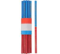 MOLUCKFU Crayons de construction ronds en bois 40 pièces, crayons de charpentier bicolores rouge et bleu, résistants aux chutes, pour marquage du bois et de la brique sur surfaces