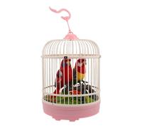 MOLUCKFU Créatif en Plastique de Cage à Oiseaux Réaliste Activation Sonore pour Décoration Intérieure et Bureau, Design Adapté aux Garçon et Filles