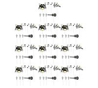 MOLUCKFU Décorations pour Gâteau Guitare Noire 10 Pièces Décorations Musicales Rock Joyeux Anniversaire Notes de Musique Accessoires Fête Thème Musique Rock