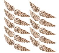 MOLUCKFU Découpes en Bois Naturel Tranches de Bois Non Finies en Forme D'ailes Lot de 50 Décorations Rustiques et Élégantes de Noël pour Bricolage pour Projets Créatifs et Décoration