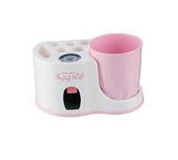 MOLUCKFU Distributeur Mural de Dentifrice sans Perçage Presseur Tube Pratique avec Support Rangement Salle de Bain Design Simple Blanc ou Rose pour Tube Standard