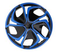 MOLUCKFU Enjoliveurs de Roue Automobile 14 Pouces Bleu Noir en Polypropylène Robuste, Kit 4 Pièces, Cache-moyeu Décoratif pour Voitures, Usage Extérieur et Remplacement Véhicule