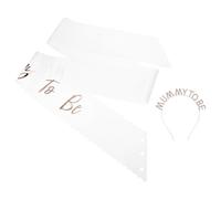 MOLUCKFU Ensemble Bandeau Cheveux et Écharpe d'Épaule pour Future Maman en Tissu Doux, Couleur Dorée, Accessoire de Maternité pour Shower et Photos, Décorations Festives pour Femmes