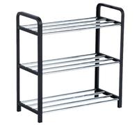 MOLUCKFU Étagère à Chaussures en Acier et PP Robuste à Trois Niveaux Présentoir Multicouche pour Organiser et Ranger Design Délicat et Fonctionnel Chaussures Maison