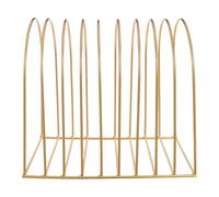 MOLUCKFU Étagère de Bureau en Fer Doré Grosse Taille Semi-Circulaire, Bibliothèque Multifonction Peu Encombrante, Organisateur de Rangement Vertical pour Espace de Travail et Bureau