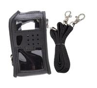 MOLUCKFU Étui Simili Cuir Compatible Fenêtre PVC Transparente Protection Robuste pour Radio Portable Pochette avec Sangle pour Transport Sécurisé