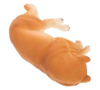 MOLUCKFU Figurine Chien Endormi Réaliste Shiba Inu Modèle Plastique Sculpture Animale Décorative Poupon Simulé pour Garçon Fille Apprentissage Cognitif