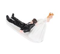 MOLUCKFU Figurine Mariés Originale Petite Décoration Gâteau Mariage Résine Thème Fuite Du Marié pour Fête et Cérémonie