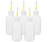 MOLUCKFU Flacon Applicateur en Plastique Blanc de 50cc pour Engobe, Outil de Poterie Professionnel Facile à Nettoyer, Lot de 5 pour Artistes et Amateurs