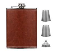 MOLUCKFU Flasque à Vintage Acier Inoxydable Flasque de Poche Portable Compact avec Couvercle pour Randonnée et Pique-