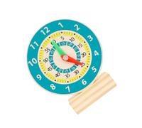 MOLUCKFU Horloge Pédagogique en Bois 1 Pièce pour Garçon et Filles, Éducatif de Stimulation Cognitive Chiffres Colorés, Modèle D’Apprentissage du Temps pour Éveil et Développement