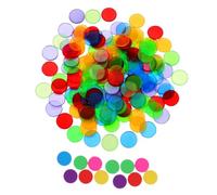 MOLUCKFU Jetons de Jeu en Plastique 19mm 200 Pièces Transparent et Couleur Unie, Accessoires Éducatifs pour Apprendre à Compter, Jetons de Bingo et Récompense pour Garçon et Filles, Jeu
