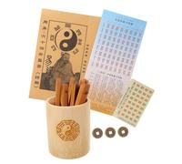 MOLUCKFU Jeu de Divination Chinois Bambou avec Seau Compact Bâtons de Fortune Traditionnels pour Pratique Tai Chi Accessoire Divination Naturel et Portable pour Débutants et Usage