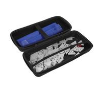 MOLUCKFU Jeu de Dominos Triangulaires Portable 56 Pièces Plastique Résistant pour Famille et Voyage Jeu de Stratégie Familial en Mallette Compacte pour Divertissement Éducatif