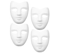 MOLUCKFU Kit de 4 Masques en Papier Blanc à Peindre Soi-même, Masques Vierges en Pâte à Papier, Légers et Sûrs, pour Soirées Cosplay, Bal Masqué et Loisirs Créatifs