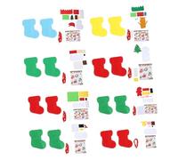 MOLUCKFU Kit de Fabrication Chaussettes Noël à Coudre 8 Pièces Feutrine Jouet Éducatif Bricolage pour Garçon et Filles Décoration de Noël Matériel pour Activités Manuelles Fournitures DIY