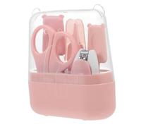 MOLUCKFU Kit de Soin des Ongles Bébé Rose 5 Pièces Tondeuse, Pince à Épiler, Ciseaux et Lime en Acier Inoxydable pour -né et Tout-petit, Accessoires Manucure Pédicure Sécurisés