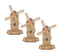 MOLUCKFU Kit D'éolienne Solaire Éducative 3 Pièces pour Garçon et Filles, Modèle Scientifique Bois DIY, Jouet à Énergie Solaire, Activité Scolaire et Apprentissage Pratique en Groupe