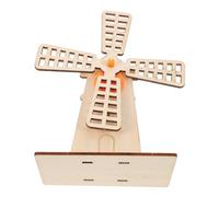 MOLUCKFU Kit Éolienne Bois DIY pour Garçon Fille Modèle Éducatif à Transmission par Rouages Stem pour Expériences Mécaniques et Montage Familial