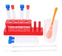 MOLUCKFU Kit Science Stem pour Garçon Fille avec Tubes à Essai Transparents Plastique Support de Rangement Cuillères et Accessoires pour Expériences Éducatives Développement Pensée