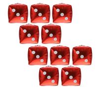 MOLUCKFU Lot de 10 Ballons en Aluminium 24 Pouces de Dés Rouges Décorations de Fête Thématique Accessoires pour Soirée Jeux et Anniversaire Ballons Géants Cube pour Événements Festifs