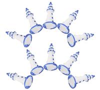 MOLUCKFU Lot de 10 Mini Phares en Résine Bleu Bord pour Maison de Poupée Décor Micro-Paysage Accessoires Artisanaux Ornement Miniature pour Décoration Bureau et Paysage