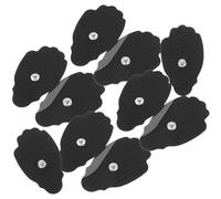 MOLUCKFU Lot de 10 Patchs de Massage Multifonctions Auto-adhésifs Noirs, Électrodes en Tissu Non Tissé Gel Silicone, Coussinets Portables pour Stimulation Musculaire et Soulagement