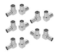 MOLUCKFU Lot de 10 set de Connecteurs Adaptateurs Coaxiaux à Angle Droit Adaptateur de Câble Coaxial Mâle vers Femelle Accessoires D’Installation D’Antenne TV pour Amélioration du Signal