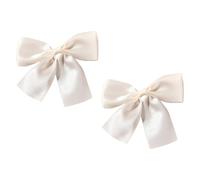 MOLUCKFU Lot de 2 Barrettes Nœud pour Cheveux de Mariée en Tissu Blanc Élégant, Accessoires de Coiffure pour Mariage, Décoration et Maintien Ferme des Cheveux
