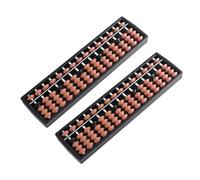 MOLUCKFU Lot de 2 Boulier Traditionnel 15 Rangées 5 Perles en Bois Marron, Abaque Arithmétique Éducatif Portatif pour Garçon et Filles, Outil Multifonction de Calcul Mental et