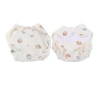 MOLUCKFU Lot de 2 Couches Lavables en Coton pour Bébé Taille S Motifs Lapin Rose et Bleu Culottes Absorbantes Réutilisables pour -Né Couches en Tissu Douces et Écologiques