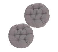 MOLUCKFU Lot De 2 Coussins De Siège Ronds Confortables 38 Cm En Mousse Souple Gris Clair Coussin De Chaise Ergonomique Bandes De Fixation Pour Bureau, Salle à Manger Et Voiture