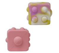 MOLUCKFU Lot de 2 Dés Anti-Stress en Silicone, Jouets à Presser pour Garçon et Filles, Cubes de Décompression Portables, Jouets Éducatifs Multifonctions, Coloris Couleur Couleur Aléatoire