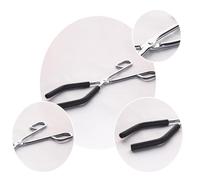 MOLUCKFU Lot de 2 Pinces à Bécher en Métal avec Manchon en Caoutchouc Antidérapant Noir, Accessoire de Fixation Sécurisé pour Verre de Laboratoire, Fournitures Scolaires Couleur Aléatoire