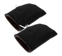 MOLUCKFU Lot de 2 Protège-Poignées de Guidon Moto Hiver Imperméables en Cuir PU Noir Manchons Coupe-Vent Chauffants Universels pour Scooter Quad et Motoneige Accessoires de Protection