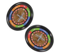 MOLUCKFU Lot de 2 Roues de Poker en Plastique Solide, Diamètre Compact, Couleur Noire, 2 Billes en Acier, Roue de Jeu de Table pour Fête d'anniversaire et Jeux à Domicile, Accessoire