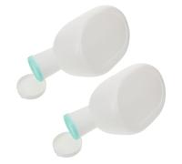 MOLUCKFU Lot de 2 Urinoirs pour Hommes 2000 Ml avec Couvercle Flacon d'Urine Épaissi en Plastique Blanc Portable Anti-Fuites Urinoir de Voyage et Bassin de Lit Ergonomique pour Voiture