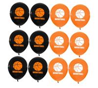 MOLUCKFU Lot de 20 Ballons Thème du Basketball 30 CM en Latex Robuste Noir et Orange Décoration d'Anniversaire et Accessoire de Fête pour Événements Sportifs