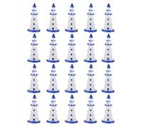 MOLUCKFU Lot de 20 Ornement de Phare Nautique en Résine Miniatures Décoration Méditerranéenne pour Maison de Poupée Accessoires de Micro-Aménagement Paysager Sculpture Décorative Bleue