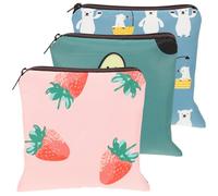 MOLUCKFU Lot de 3 Pochettes Menstruelles Imperméables à Motifs Cartoon Bouton-Pression, Petit Porte-Serviettes Hygiéniques Multifonction pour Usage Quotidien et Rangement Intime