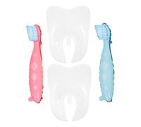 MOLUCKFU Lot De 4 Ballons Dents Et Brosses à Dents Grandes Tailles En Latex Coloré Rose Et Bleu, Ballon Pédagogique Garçon Et Filles, Décorations Fête D'anniversaire Et Baby Shower Sur Thème