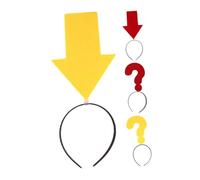 MOLUCKFU Lot de 4 Bandeaux Flèche et Point d'Interrogation Jaunes et Rouges Accessoires Légers pour Fête Carnaval Halloween et Séances Photo Couvre-Chefs Amusants et Originaux