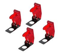 MOLUCKFU Lot de 4 Couvercles de Sécurité pour Interrupteurs à Bascule en Plastique et Fer, Protection Anti-touche Rouge, pour Équipements Électroniques et Maisons