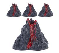 MOLUCKFU Lot de 4 Modèles de Volcans Miniatures en Plastique Réalistes pour Décoration de Paysage et Accessoires de Fête à Thème Volcan pour Garçon et Filles et Passionnés