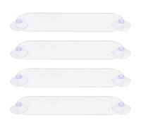 MOLUCKFU Lot de 4 Supports à Ventouse Transparents pour Pare-brise, Porte-cartes en Acrylique Extra-plat, Fixation sans Colle pour Badges de Télépéage, Permis de Stationnement et Cartes