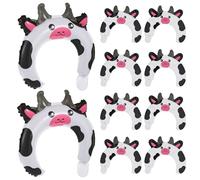 MOLUCKFU Lot de 50 Bandeaux Gonflables Animaux en Film D’Aluminium Ballons Serrage-Tête Dessin Animé Couleur Lait de Vache Décoration Fête Garçon et Filles Intérieure et Extérieure