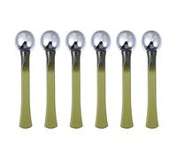 MOLUCKFU Lot de 6 Bâtonnets de Massage Oculaire en Métal Durci Vert Foncé Applicateurs pour Crème Contour des Yeux Soins Anti-Poches et Outil de Massage Facial pour Absorption et