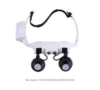 MOLUCKFU Loupe Frontale Binoculaire LED 4 Grossissements 10X 15X 20X 25X Bandeau Réglable ABS Lentilles Acryliques pour Réparation Montres Bijoux Gravure Miniature